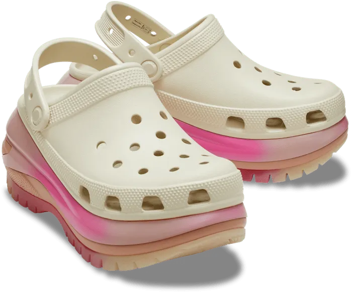 Classic Mega Crush Color Dip Clog Bone Multi Women Crocs Platforms 038 Wedges