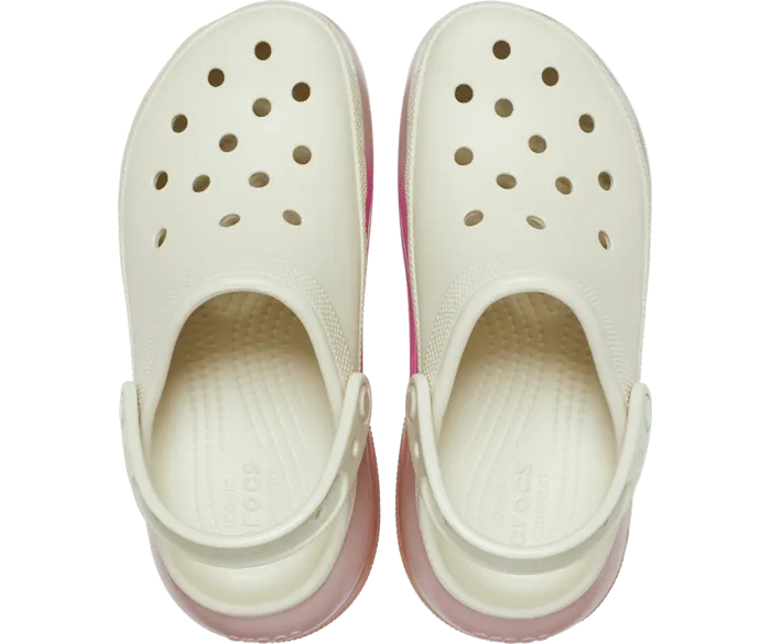 Classic Mega Crush Color Dip Clog Bone Multi Women Crocs Platforms 038 Wedges