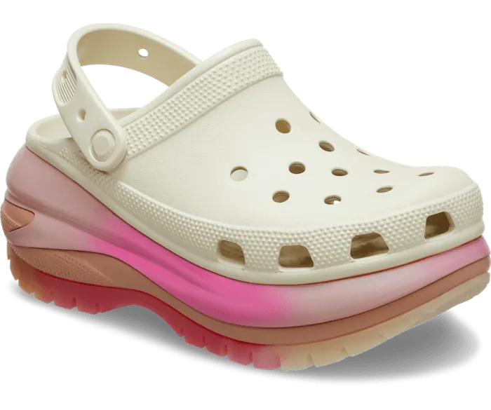 Classic Mega Crush Color Dip Clog Bone Multi Women Crocs Platforms 038 Wedges