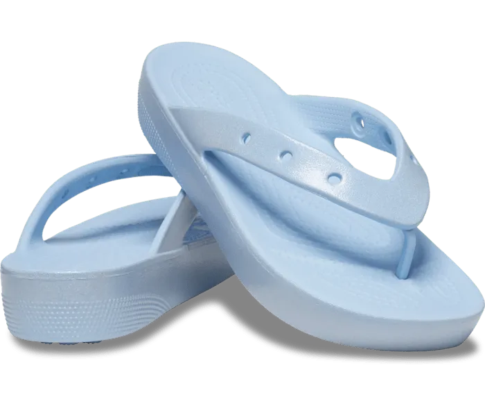 Classic Platform Meta Pearl Flip Blue Calcite Women Crocs Slides