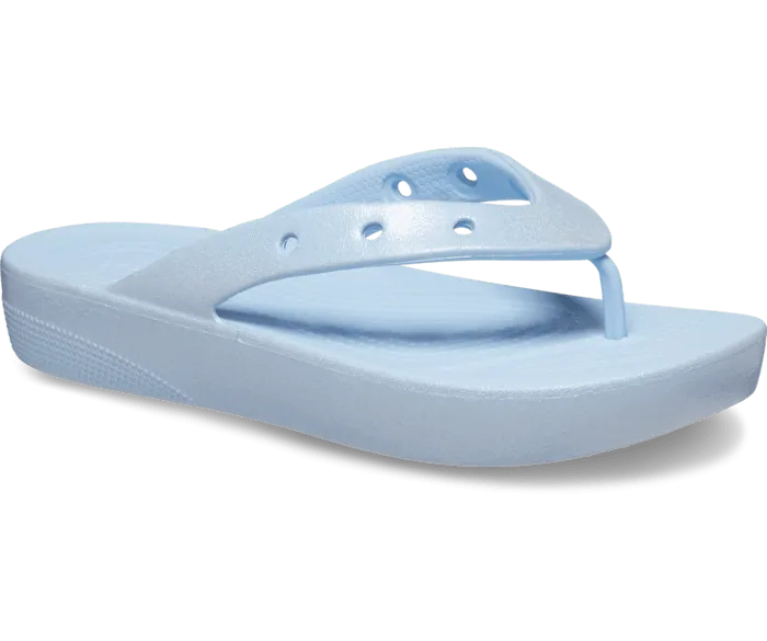 Classic Platform Meta Pearl Flip Blue Calcite Women Crocs Slides