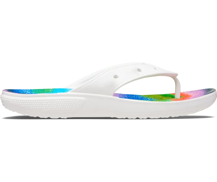 Classic Spray Dye Flip White Multi Men Crocs Sandals