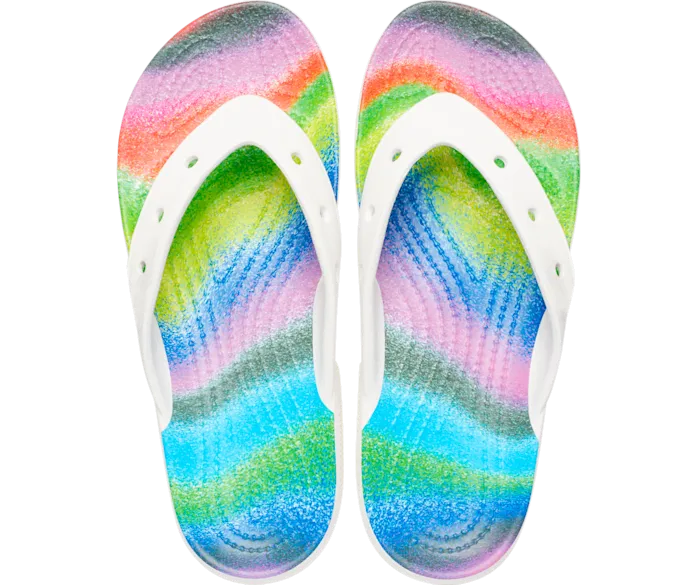 Classic Spray Dye Flip White Multi Men Crocs Sandals
