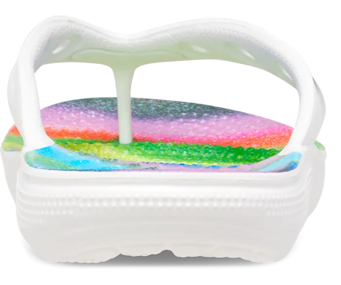 Classic Spray Dye Flip White Multi Men Crocs Sandals
