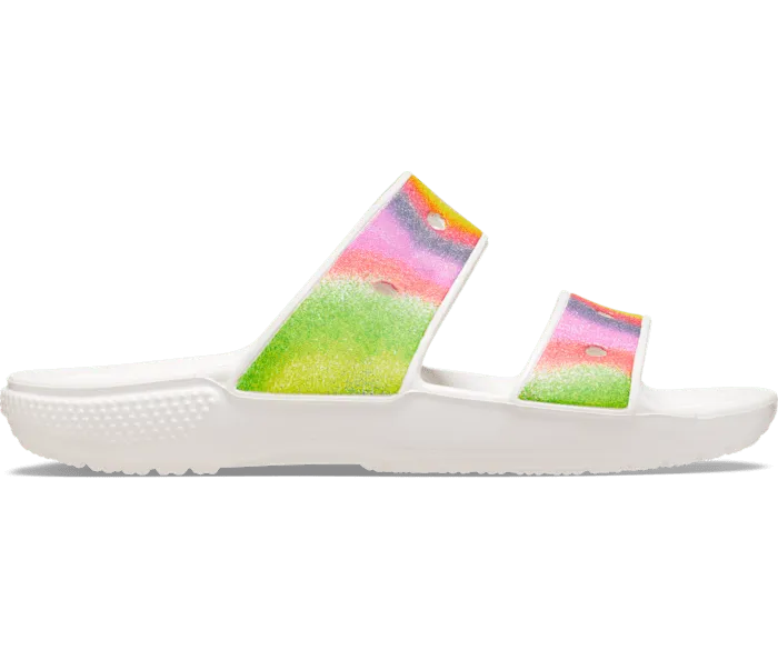 Classic Spray Dye Sandal White Multi Women Crocs Sandals