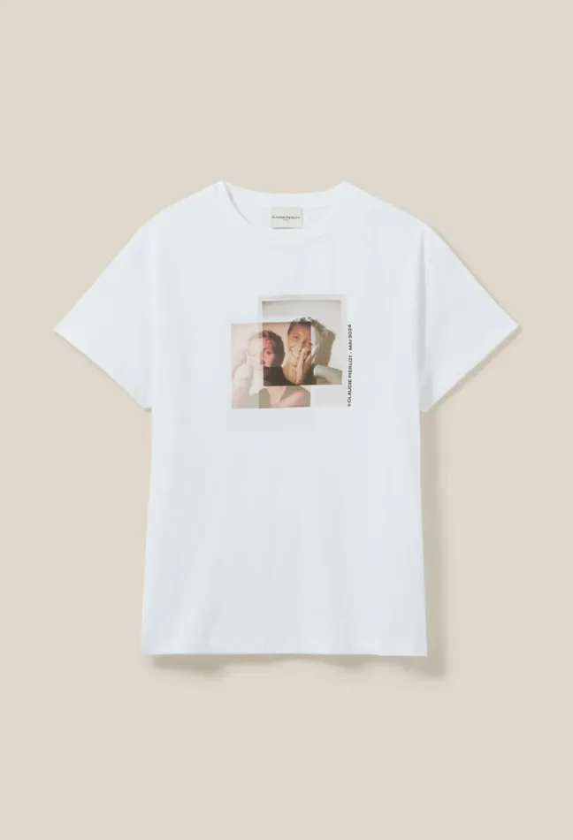 Claudie Pierlot 29 Me039s Of The Month TShirt 8211 052924 Ecru Women TShirts