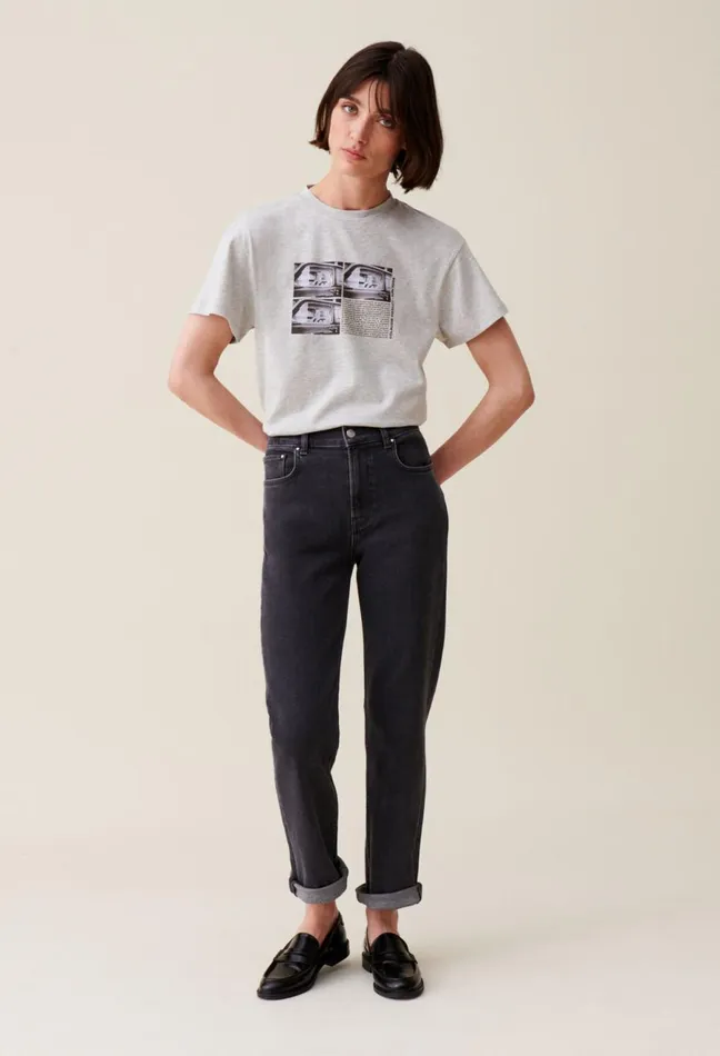 Claudie Pierlot 29 Me039s Of The Month TShirt 8211 062924 Mottled Grey Women TShirts