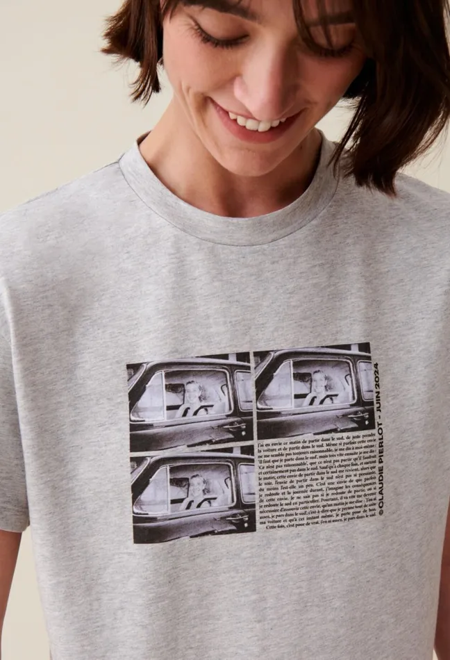 Claudie Pierlot 29 Me039s Of The Month TShirt 8211 062924 Mottled Grey Women TShirts Claudie Pierlot 29 Me039s Of The Month TShirt 8211 062924 Mottled Grey Women TShirts