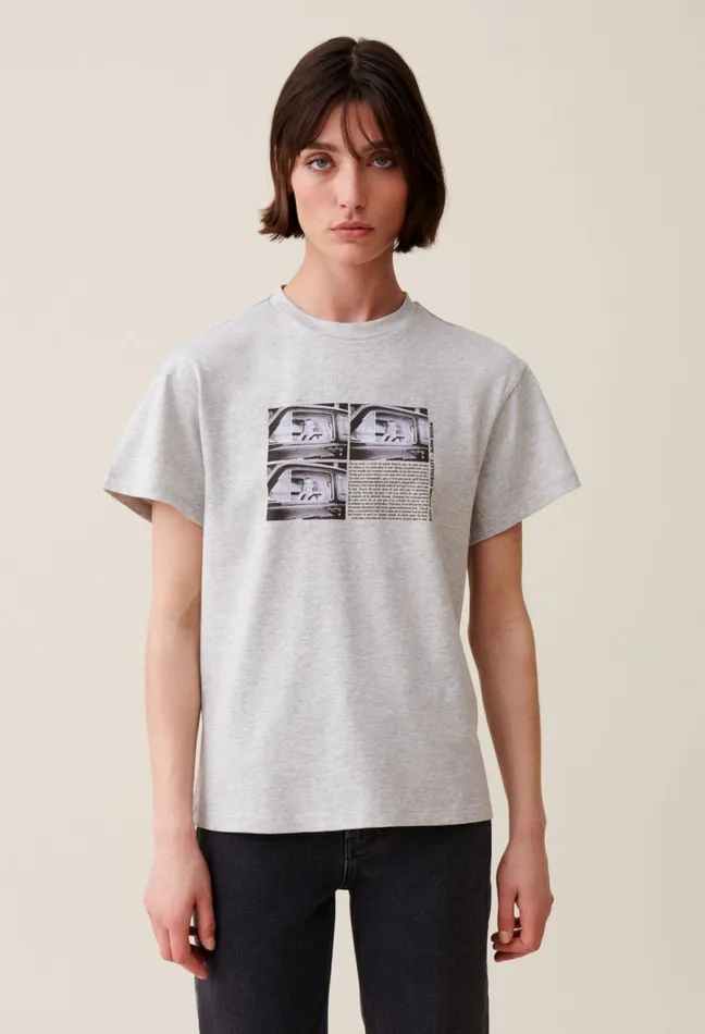 Claudie Pierlot 29 Me039s Of The Month TShirt 8211 062924 Mottled Grey Women TShirts Claudie Pierlot 29 Me039s Of The Month TShirt 8211 062924 Mottled Grey Women TShirts
