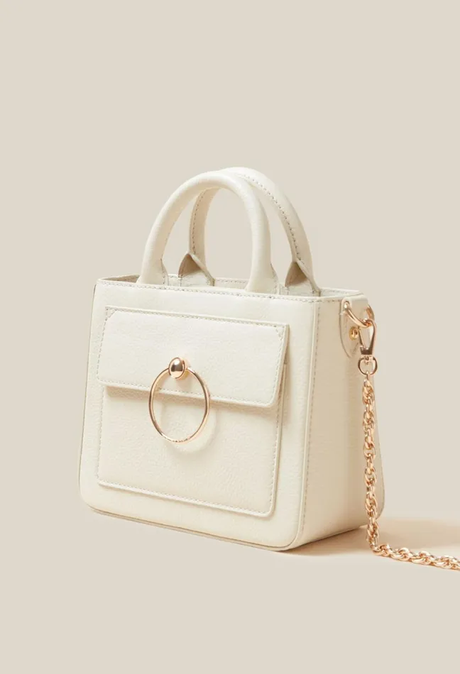 Claudie Pierlot Anouck Grained Leather Chain Bag Oats Women Crossbody Bags Claudie Pierlot Anouck Grained Leather Chain Bag Oats Women Crossbody Bags