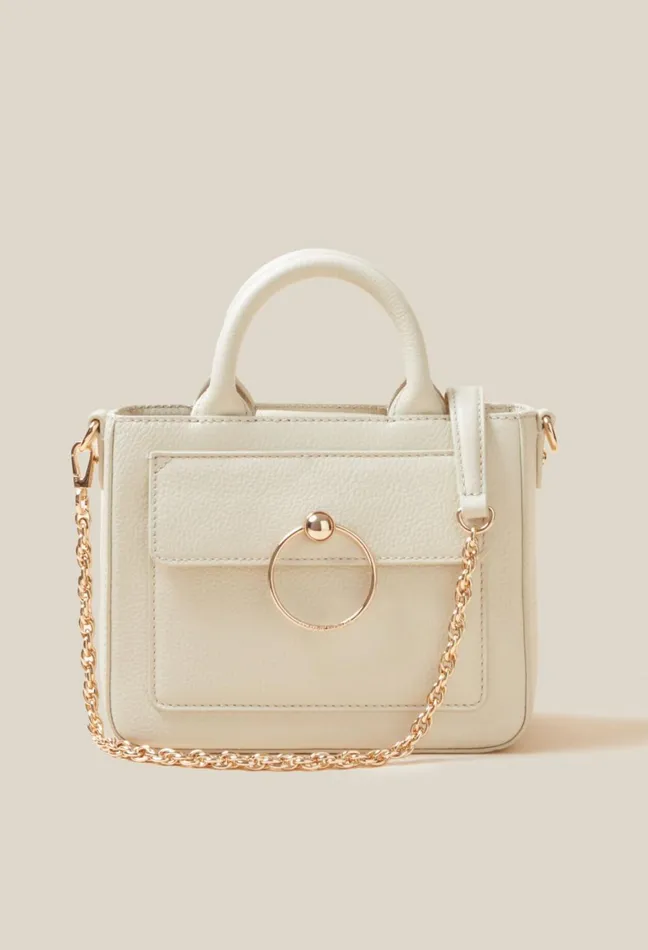 Claudie Pierlot Anouck Grained Leather Chain Bag Oats Women Crossbody Bags Claudie Pierlot Anouck Grained Leather Chain Bag Oats Women Crossbody Bags