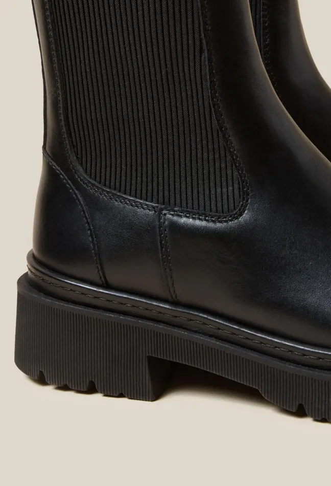 Claudie Pierlot Black Leather Chelsea Boots Women Ankle Boots Claudie Pierlot Black Leather Chelsea Boots Women Ankle Boots