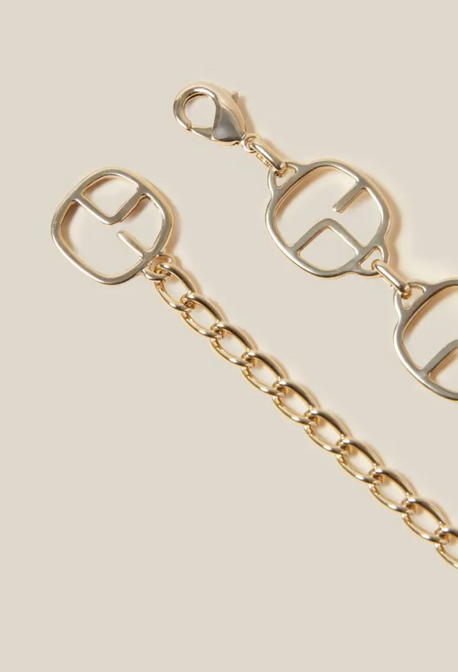 Claudie Pierlot Chain Monogram Belt Gold Women Belts Claudie Pierlot Chain Monogram Belt Gold Women Belts