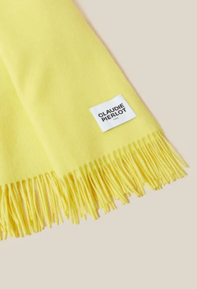 Claudie Pierlot Fringed Scarf Yellow Women Scarves Hats And Gloves Claudie Pierlot Fringed Scarf Yellow Women Scarves Hats And Gloves