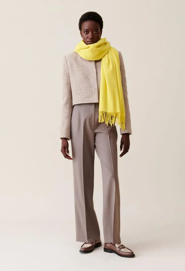 Claudie Pierlot Fringed Scarf Yellow Women Scarves Hats And Gloves Claudie Pierlot Fringed Scarf Yellow Women Scarves Hats And Gloves