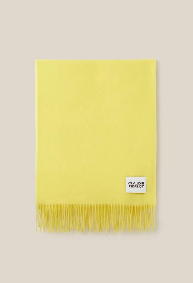 Claudie Pierlot Fringed Scarf Yellow Women Scarves Hats And Gloves Claudie Pierlot Fringed Scarf Yellow Women Scarves Hats And Gloves