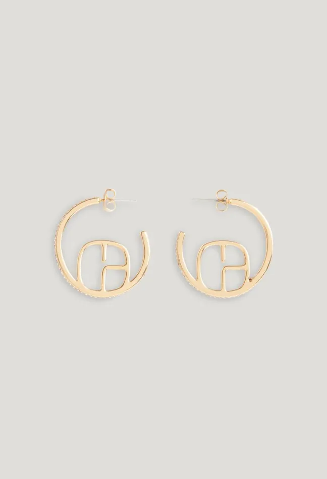 Claudie Pierlot Golden Cp Single Hoop Earring Women Jewellery And Scrunchies Claudie Pierlot Golden Cp Single Hoop Earring Women Jewellery And Scrunchies