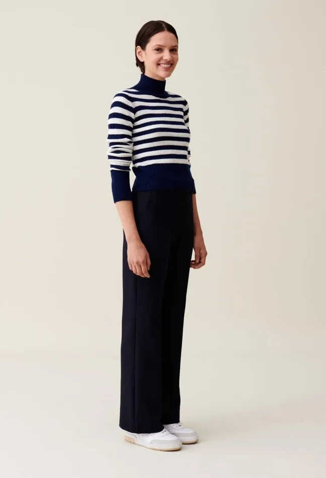 Claudie Pierlot HighNeck Striped Jumper Dualcolor Women Knitwear And Cardigans