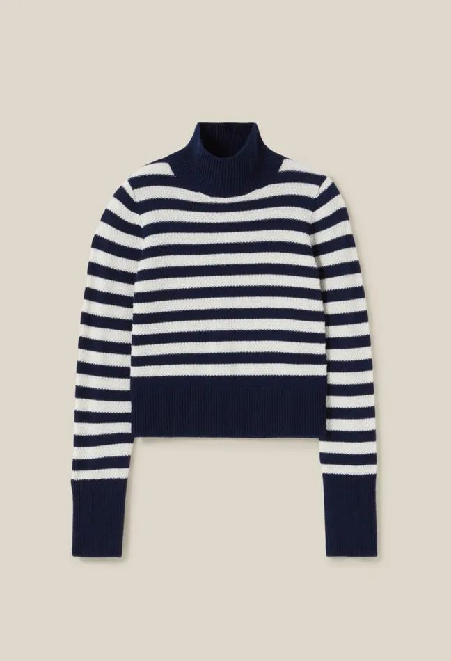 Claudie Pierlot HighNeck Striped Jumper Dualcolor Women Knitwear And Cardigans
