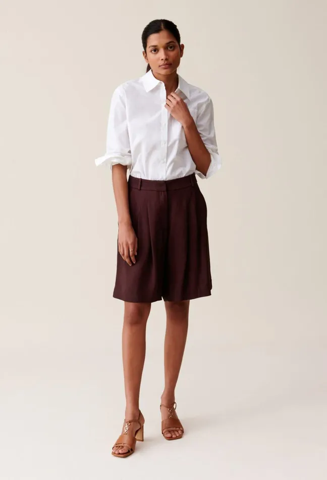 Claudie Pierlot HighWaisted Cappuccino Bermuda Cappucino Women Skirts And Shorts Claudie Pierlot HighWaisted Cappuccino Bermuda Cappucino Women Skirts And Shorts