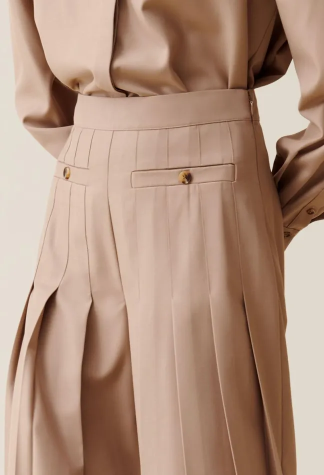 Claudie Pierlot HighWaisted Pleated Trousers Beige Women Jeans And Trousers Claudie Pierlot HighWaisted Pleated Trousers Beige Women Jeans And Trousers