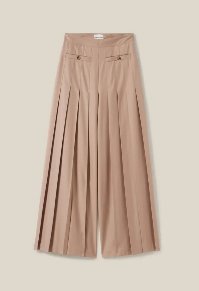 Claudie Pierlot HighWaisted Pleated Trousers Beige Women Jeans And Trousers Claudie Pierlot HighWaisted Pleated Trousers Beige Women Jeans And Trousers