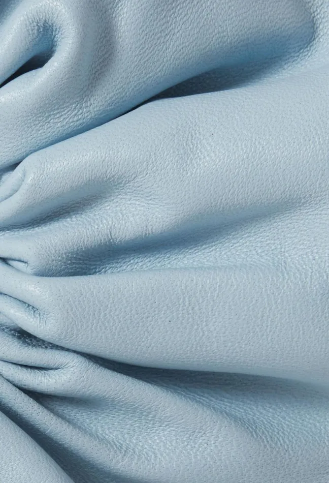 Claudie Pierlot Leather Scrunchie With Topstitching Sky Blue Women Jewellery And Scrunchies