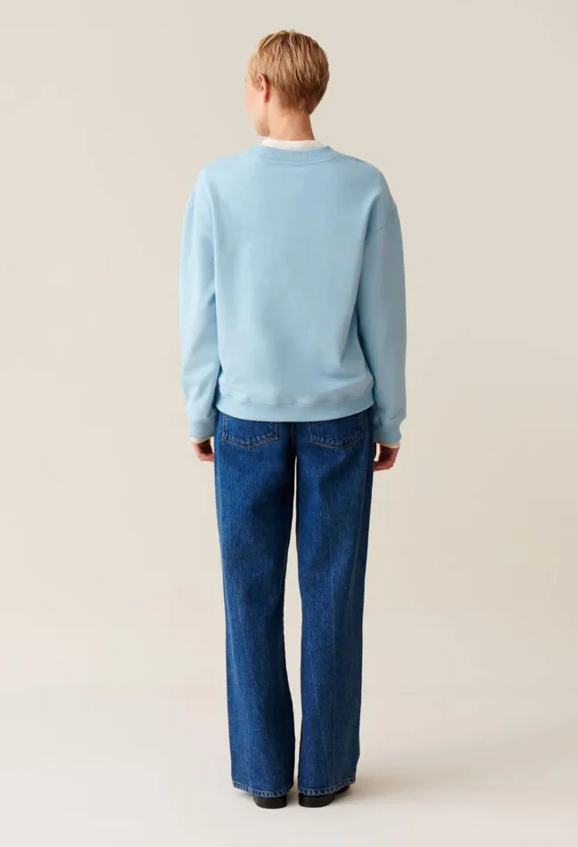 Claudie Pierlot Oversized Claudie Print Sweatshirt Sky Blue Women Sweatshirts Claudie Pierlot Oversized Claudie Print Sweatshirt Sky Blue Women Sweatshirts