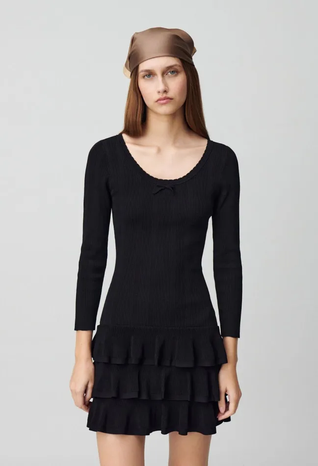 Claudie Pierlot Short FineKnit Dress Black Women Dresses
