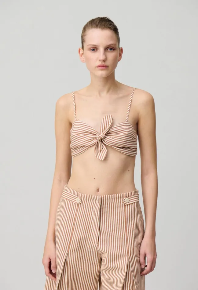 Claudie Pierlot Striped Bandeau Top Dualcolor Women Tops And Shirts Claudie Pierlot Striped Bandeau Top Dualcolor Women Tops And Shirts