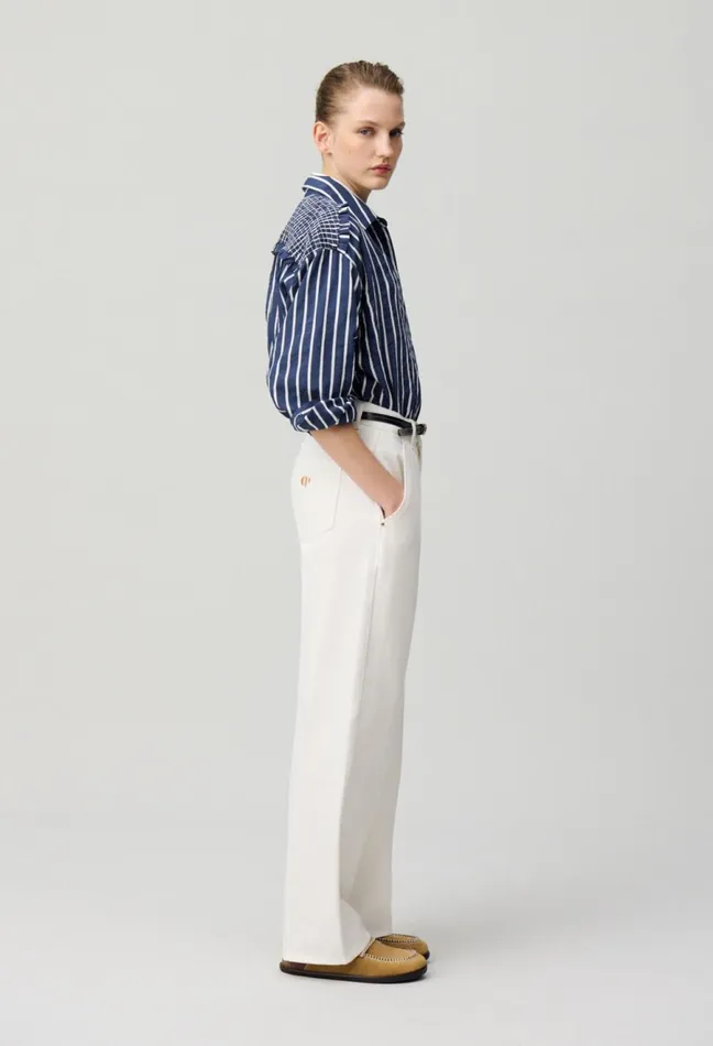 Claudie Pierlot Striped Fluid Shirt Dualcolor Women Tops And Shirts