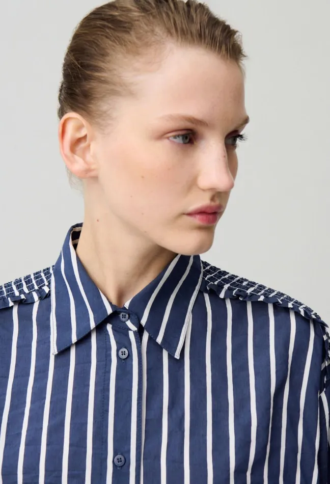 Claudie Pierlot Striped Fluid Shirt Dualcolor Women Tops And Shirts