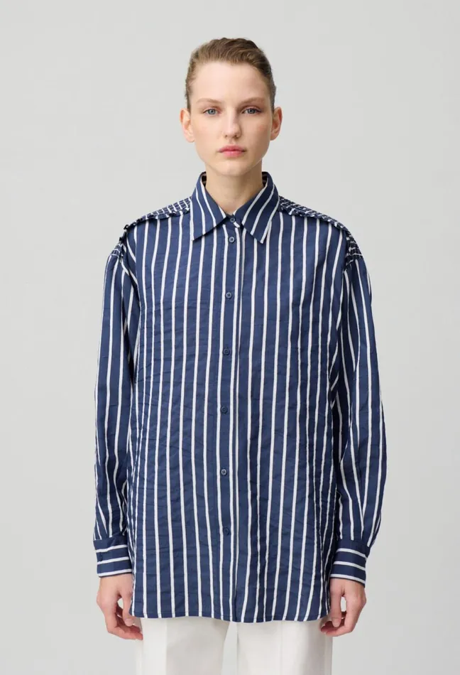 Claudie Pierlot Striped Fluid Shirt Dualcolor Women Tops And Shirts