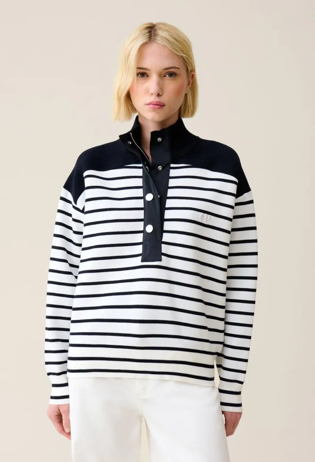 Claudie Pierlot Sweatshirt Minimum Marinire Dualcolor Women Sweatshirts Claudie Pierlot Sweatshirt Minimum Marinire Dualcolor Women Sweatshirts