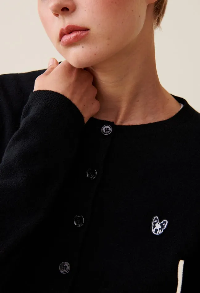 Claudie Pierlot Toto Jean Wool Cardigan Black Women Knitwear And Cardigans