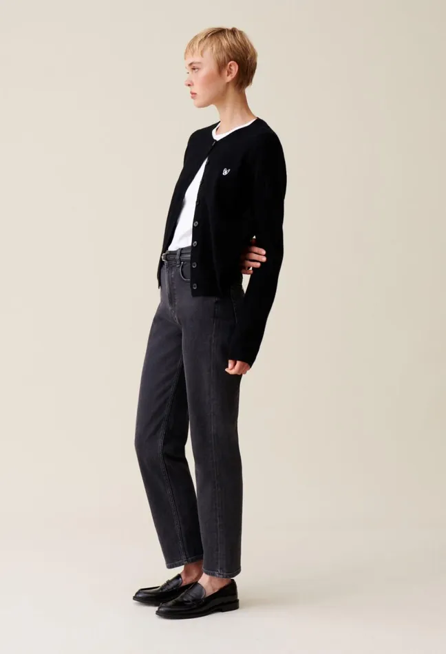 Claudie Pierlot Toto Jean Wool Cardigan Black Women Knitwear And Cardigans