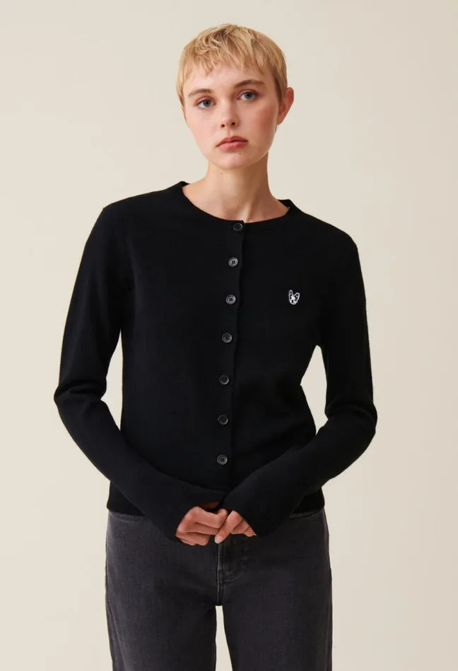 Claudie Pierlot Toto Jean Wool Cardigan Black Women Knitwear And Cardigans