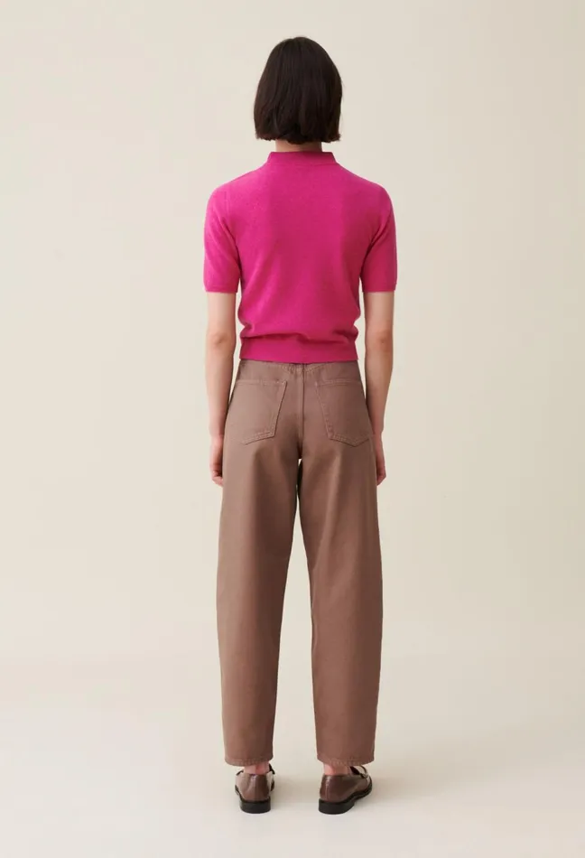 Claudie Pierlot Wool Jumper With High Neck Pink Women Knitwear And Cardigans Claudie Pierlot Wool Jumper With High Neck Pink Women Knitwear And Cardigans