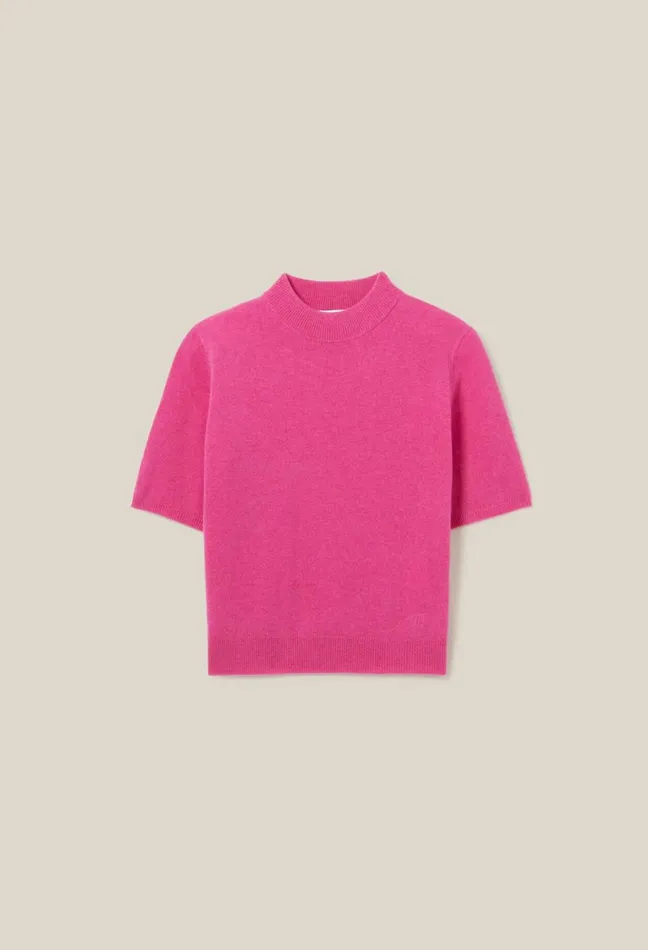 Claudie Pierlot Wool Jumper With High Neck Pink Women Knitwear And Cardigans Claudie Pierlot Wool Jumper With High Neck Pink Women Knitwear And Cardigans