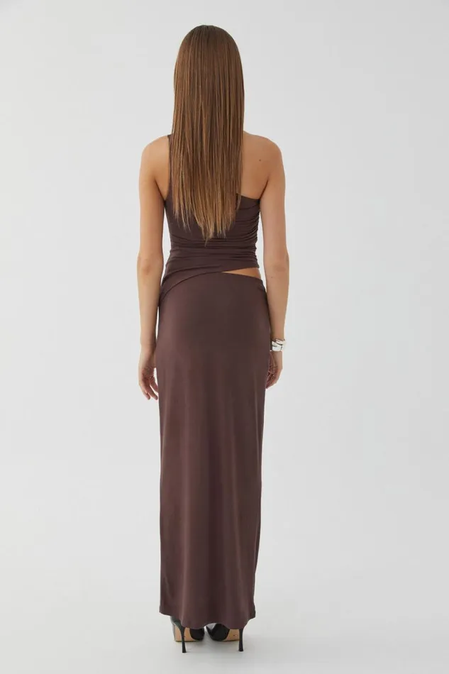 Clothing Supr Going Out Tops Soft Amelia One Shoulder Top Espresso Brown