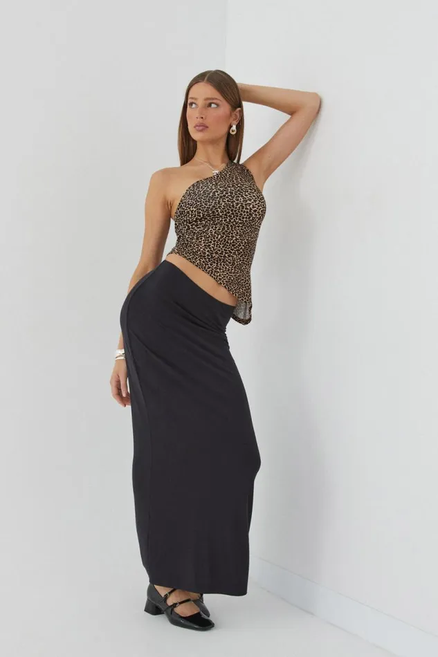 Clothing Supr Going Out Tops Soft Amelia One Shoulder Top Nina Leopard Brown