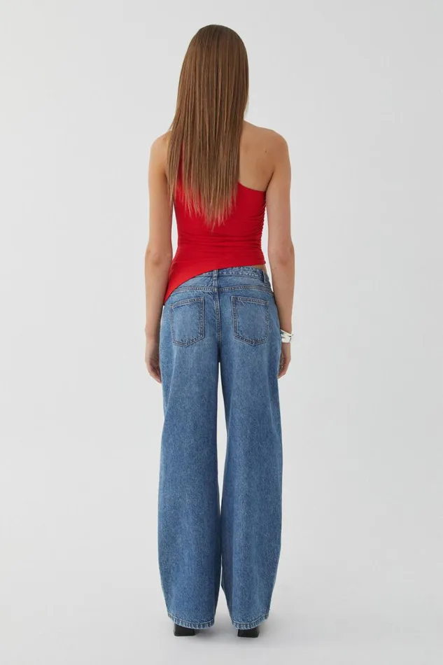 Clothing Supr Going Out Tops Soft Amelia One Shoulder Top Ruby Red
