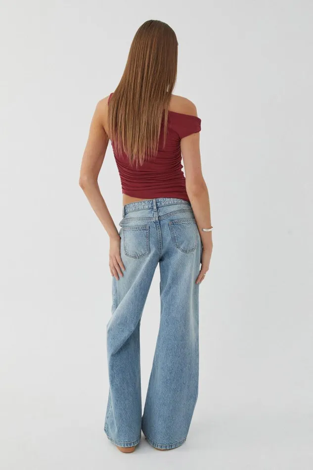 Clothing Supr Going Out Tops Soft Mia Ruched Top Deep Cherry