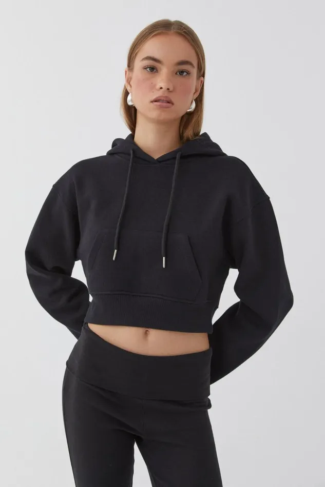 Clothing Supr Hoodies and Trackies Taylah Cropped Hoodie Black