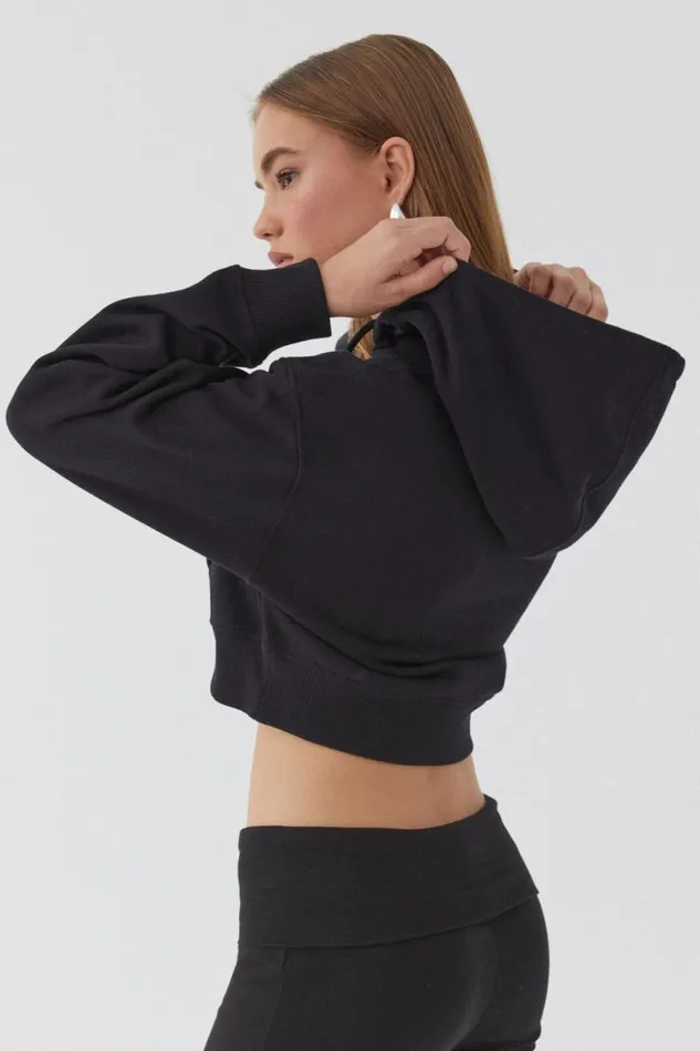 Clothing Supr Hoodies and Trackies Taylah Cropped Hoodie Black