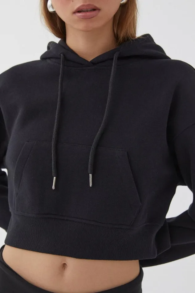 Clothing Supr Hoodies and Trackies Taylah Cropped Hoodie Black