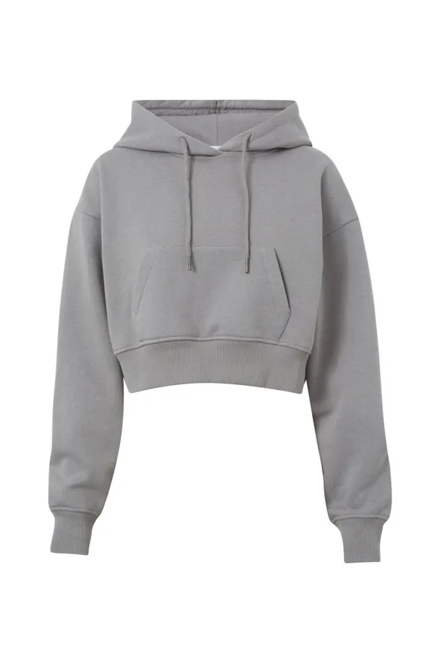 Clothing Supr Hoodies and Trackies Taylah Cropped Hoodie Cement Grey