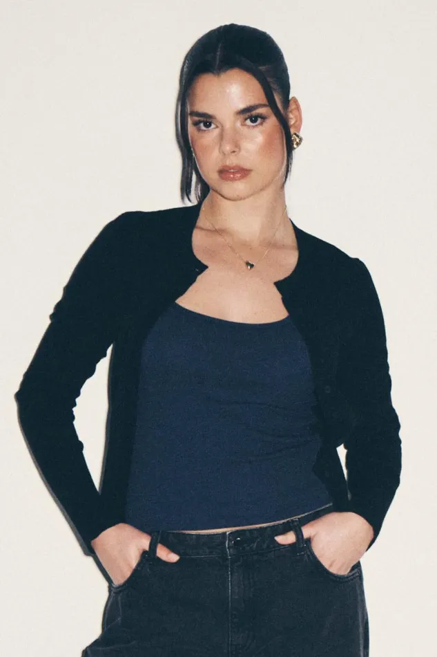 Clothing Supr Knitwear Cassie Button Through Knit Cardi Black