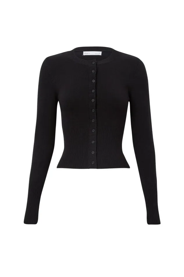 Clothing Supr Knitwear Cassie Button Through Knit Cardi Black