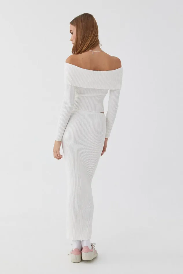 Clothing Supr Knitwear Kenzie Knit Maxi Skirt Meringue White